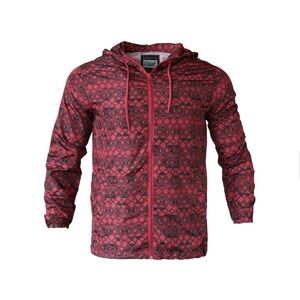 Beautiful Giant Windbreaker Geometric Print Water Resistant Lightweight Jacket